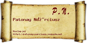 Patonay Nárciusz névjegykártya